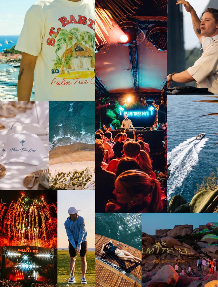 Palm Tree music, festivals and experiences — collage from the official website
